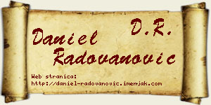 Daniel Radovanović vizit kartica